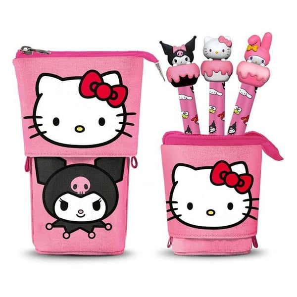 Karactermania Sanrio - Rosa Pop-Up pennfodral med 3 utplånbara gelpennor