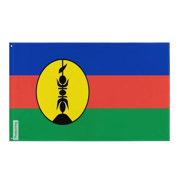 Nya Kaledoniens flagga – 60 x 90 cm – Hållbar polyester – 2 metallöglor – Inomhus / Utomhus – Pixelforma
