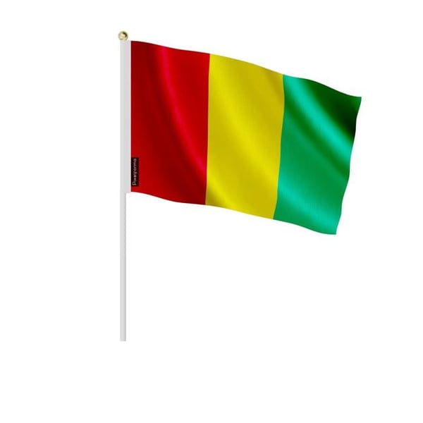 Mini Flagga av Guinea – 20 x 30 cm – Att Hålla i Handen – Polyester – 1 styck – Pixelforma