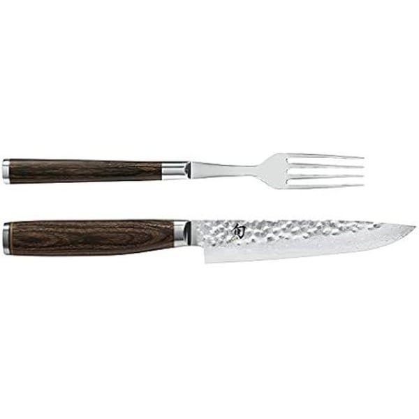 Bestickset - KAI - Shun Premier Tim Mälzer - Gaffel 22 cm - Stekkniv 25 cm - Rostfritt stål och VG-MAX