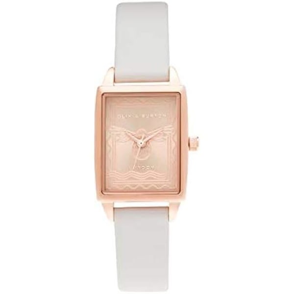 Damklocka - OLIVIA BURTON - London Stamp Bee - Vegan Blush - Metallurtavla - Klassisk stil