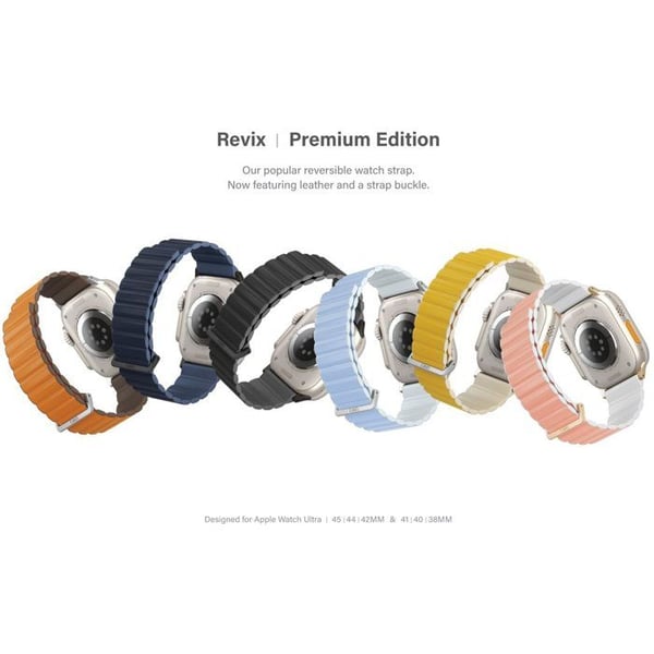 Uniq Revix Premium Edition Armband med reversibelt magnetiskt för Apple Watch 41/40/38mm rosa/vitt
