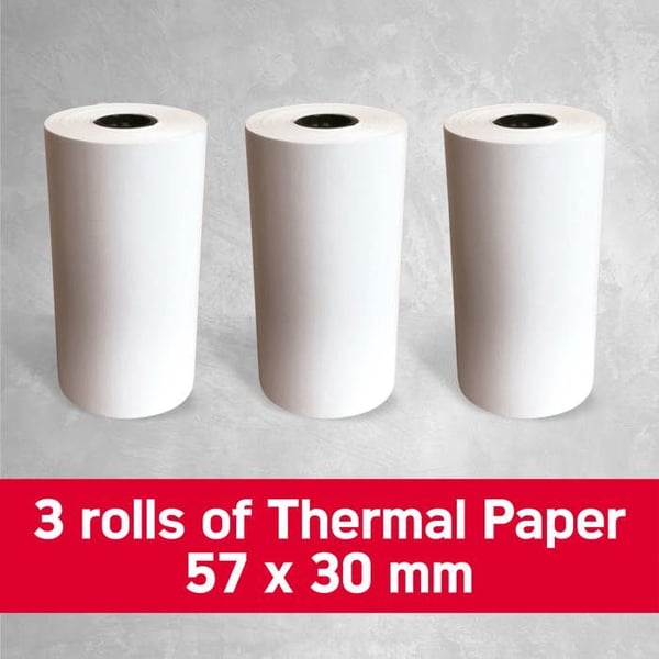 AGFAPHOTO ATP3WH - Pack med 3 rullar termopapper 57x30 mm, svartvitt tryck - Kompatibel med Realipix Pocket, Realikids Instant
