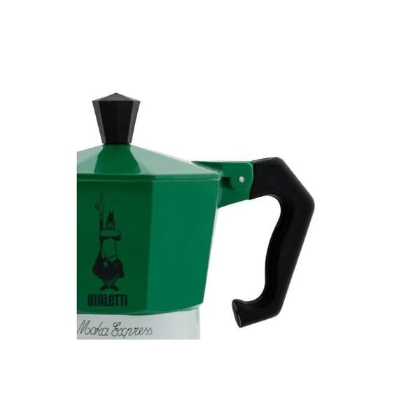Italiensk kaffebryggare - BIALETTI - La Mokina Italia - Alla eldar utom induktion - 1 kopp - 40 ml - Grön / Röd