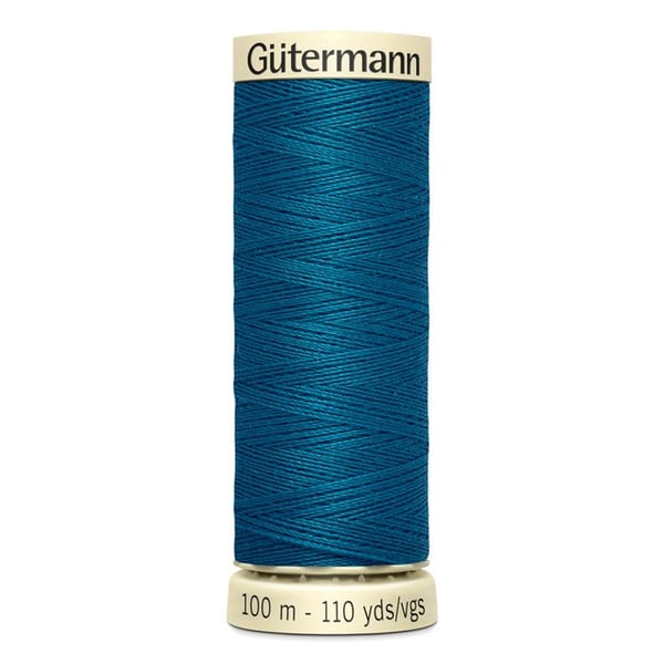 Förpackning med 5 spolar 100m Tråd 100% polyester Gutermann Ref 788988 - Att 483 - turkos