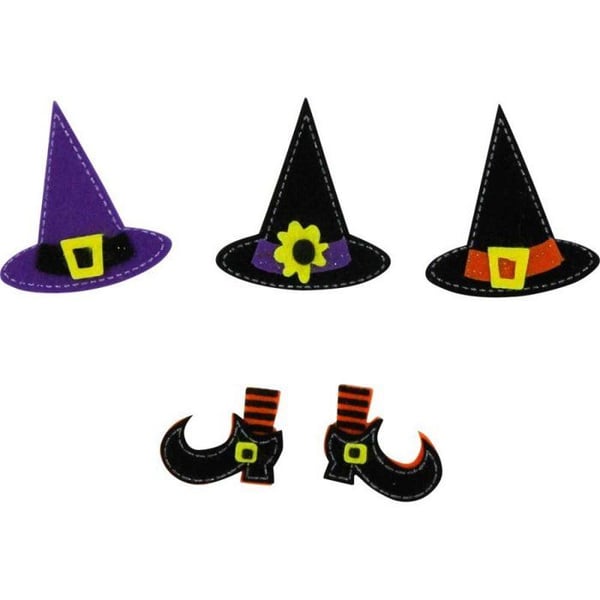 MégaCréa DIY - Klistermärken i filt Häxa Halloween 15 stycken