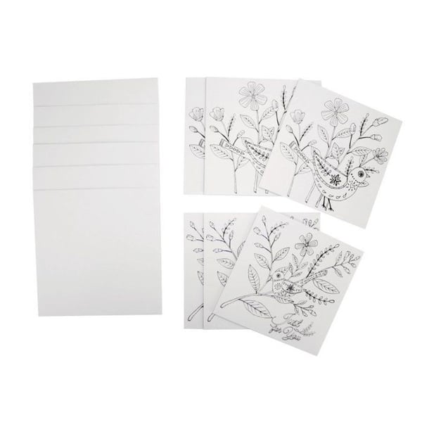 MégaCréa DIY - Färgläggningskort med kuvert Blomma 13,5 cm 6 stycken
