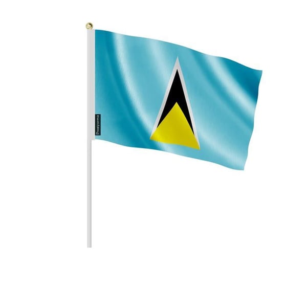 Mini Flagga för Sankt Lucia – 30 x 45 cm – Att Hålla i Handen – Polyester – 1 styck – Pixelforma