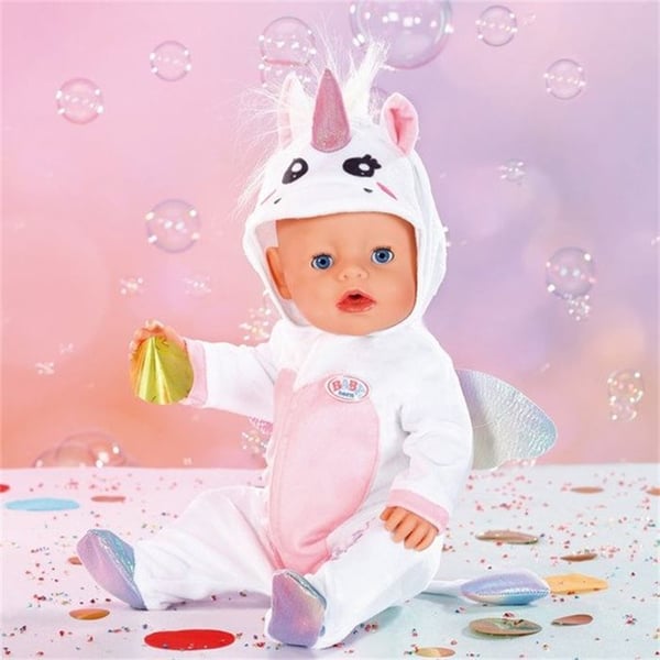 Kramdräkt unicorn för docka 43 cm