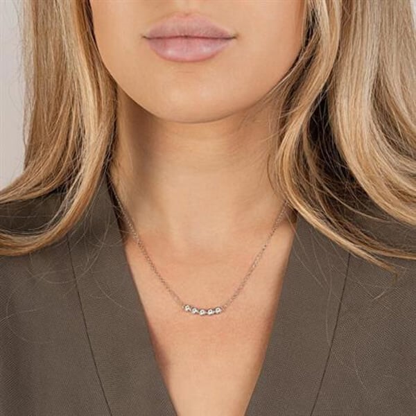 Halsband - AGAIN Jewelry - AJNA0014 - Sterling silver - Kubisk zirkon - 42 cm med förlängning