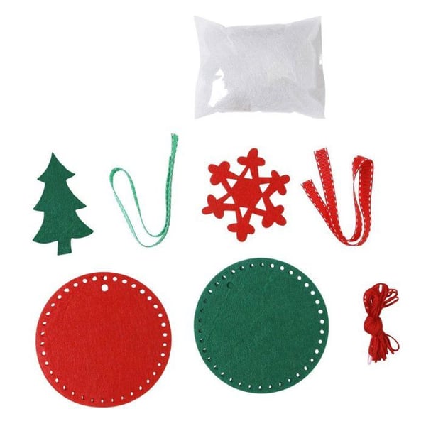 MégaCréa DIY - Kit juldekorationer i filt Diameter 9 cm 2 stycken
