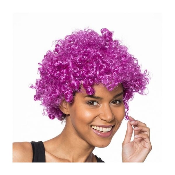 HA lila afro peruk: festförklädnad, kostymtillbehör.
