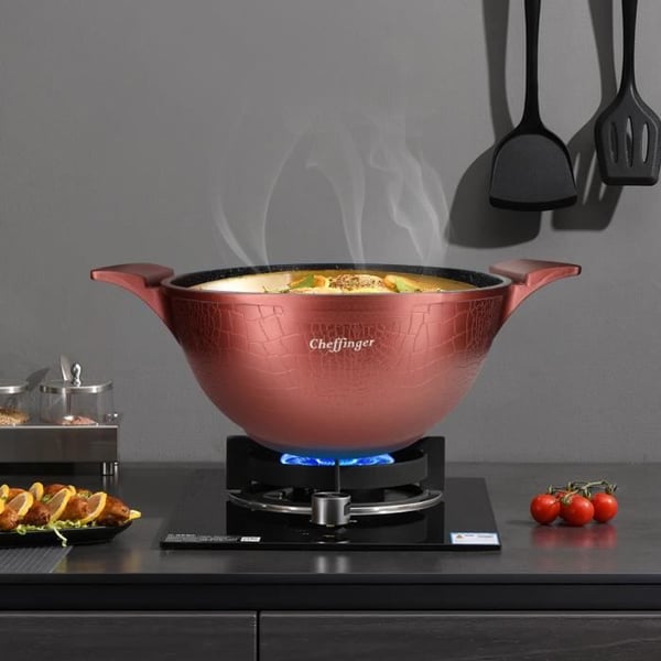 Marmiter - Cheffinger - Modell Krokodil - Hållbar Aluminium - 20/24/28 cm - Non-stick