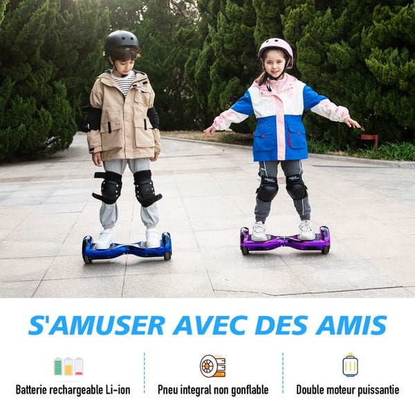 Hoverboard RCB 6.5 Tommer Bluetooth LED Karting Justerbar Blå