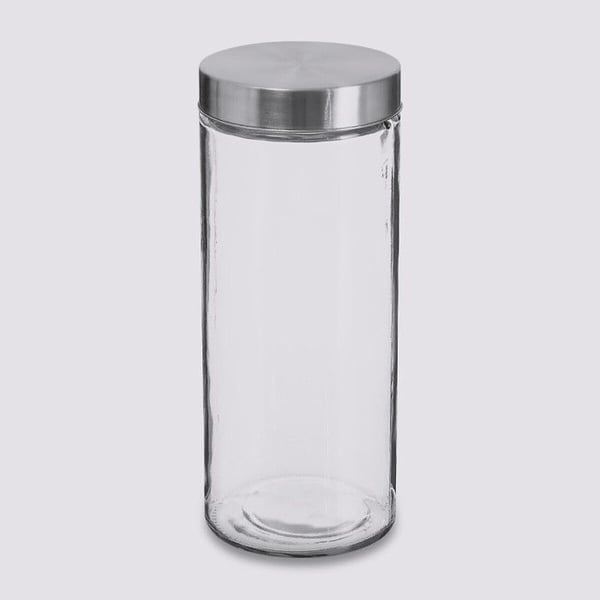 2 liters förvaringsburkar av glas och rostfritt stål med lufttätt lock Atmosphera
