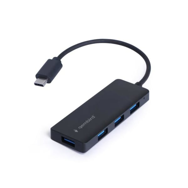 USB-C 3.1 Hub - Gembird - 4 portar - Svart - Kompakt - Elegant