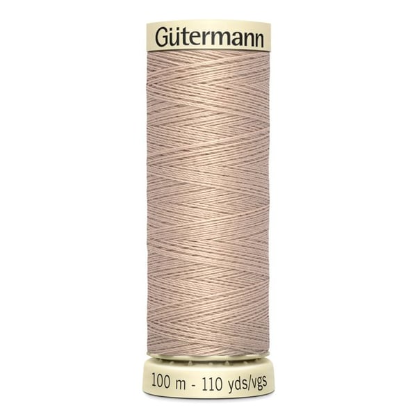 Set med 5 spolar 100m Tråd 100% polyester Gutermann Ref 788988 - Att 121 - mandel