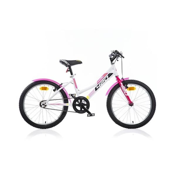 Cykel tjej Dino Bikes 420 Sport 20 tum utan växlar, vit och rosa