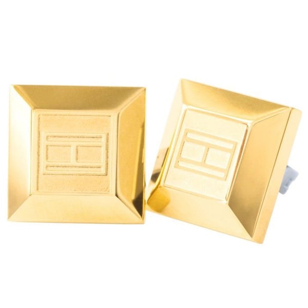 Örhängen i gult guld - Tommy Hilfiger - 1 cm - Emalj - 8 karat (333/1000) - Stick- och knoppörhängen - Magnetisk