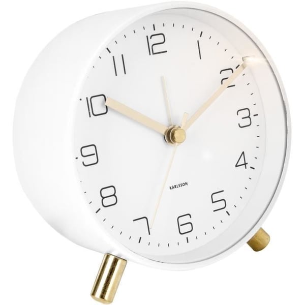 Väckarklocka - KARLSSON - Lofty - Metall - Vit - 11 cm i diameter