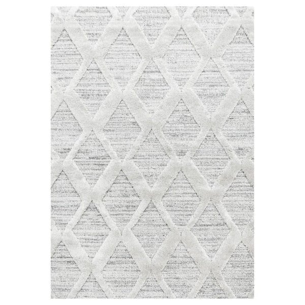 Matta - AYYILDIZ - Matdesign med kort lugg - Rombmönster - 60x110 cm - Inomhus