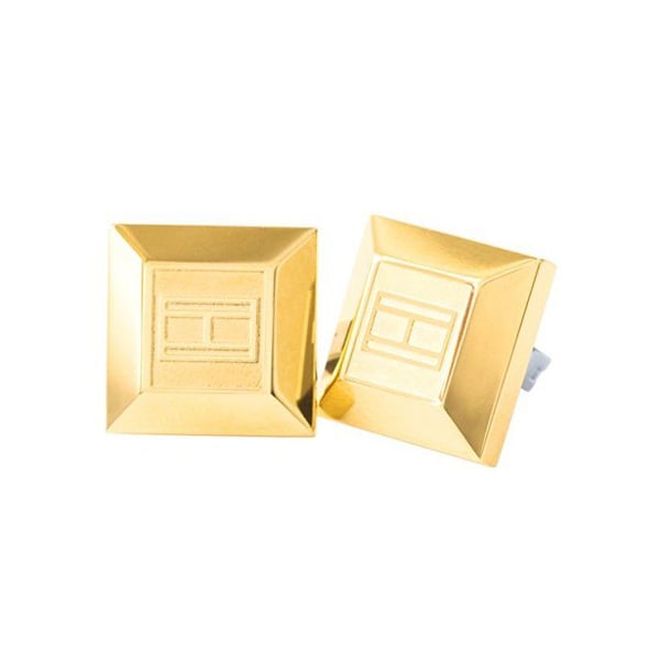 Örhängen i gult guld - Tommy Hilfiger - 1 cm - Emalj - 8 karat (333/1000) - Stick- och knoppörhängen - Magnetisk