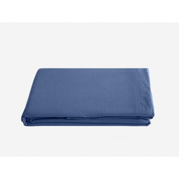 Platt draperi Palace i tvättad bomull, 63 trådar/cm² Sydvind - Palace Indigo - 240 x 290 cm för dubbelsäng - Palace Indigo -