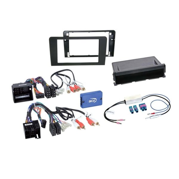 2-DIN-kit med förvaringsfack kompatibelt med Audi A3(8) 2003-2013 SWC/antenn/öka