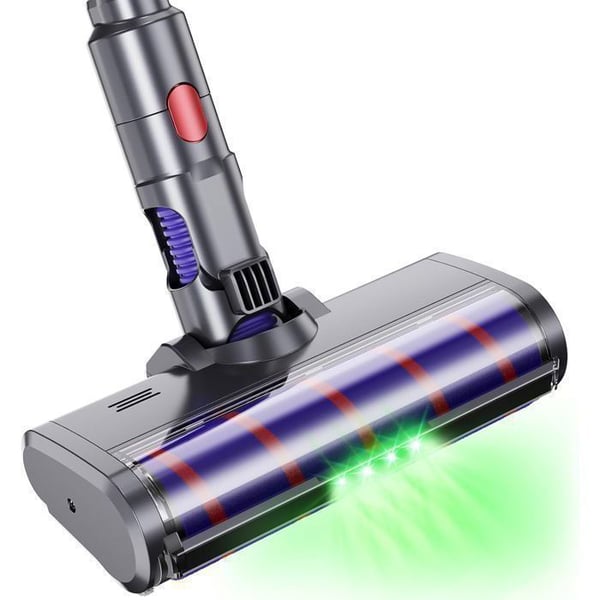 Borste kompatibel för Dyson V7 V8 V10 V11 V15 V16, direktdriven rengöringsturboborstetillbehör med 4 LED-lampor