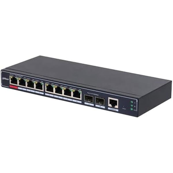 Gigabit Switch för Desktop - DAHUA - DH-SG4010P-2F - 10 portar - 8 portar POE - 2 års garanti