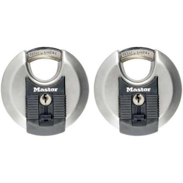 Set med 2 skivhängslås - MASTER LOCK - M40EURT - Rostfritt stål - 70 mm