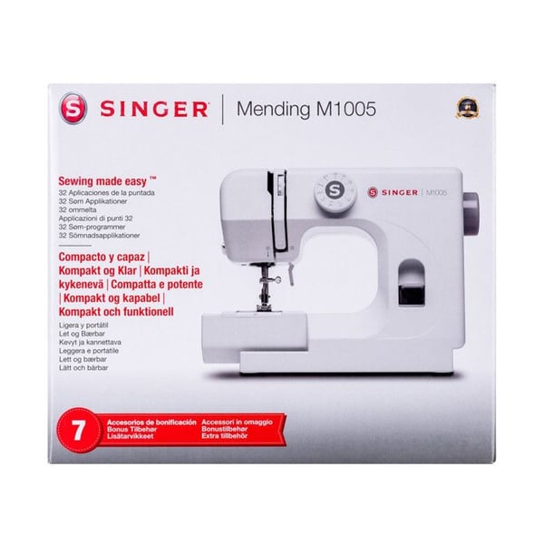 Symaskine - Singer - M1005 - Hvid - 40 sting - 2 års garanti