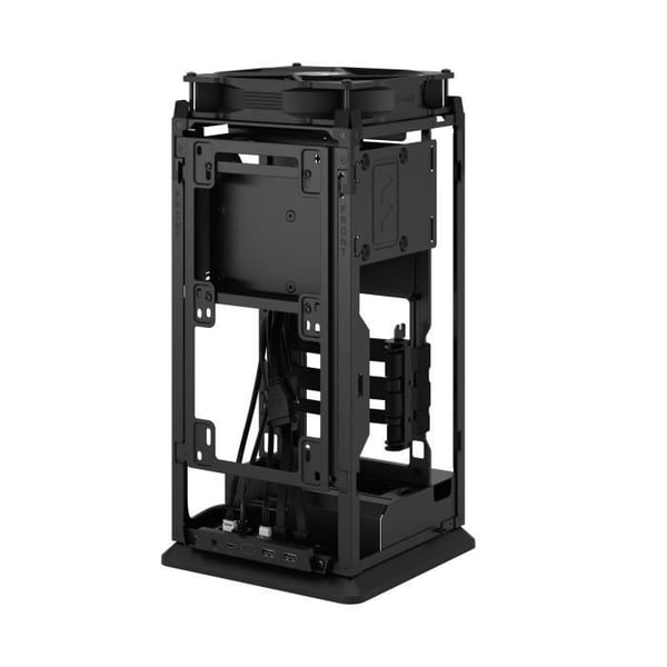 PC cover - FRACTAL DESIGN - Mood Black - m-ITX - 1 180 mm blæser, USB3.1 Type C