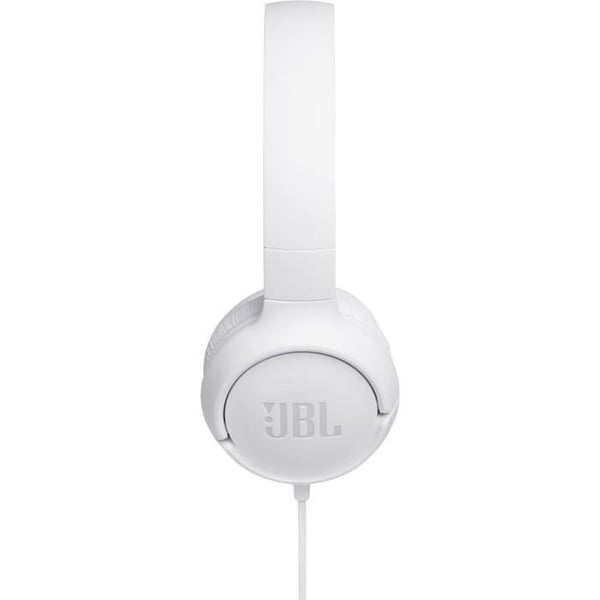 JBL Tune 500 trådbundet hörlurar - Pure Bass-ljud - Lätt och hopfällbar design - Vit