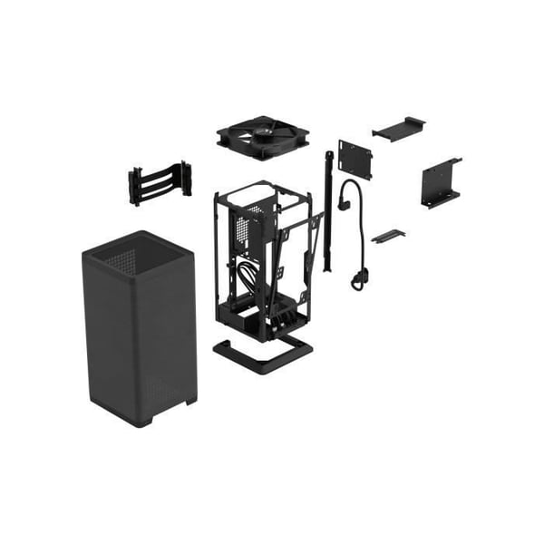PC cover - FRACTAL DESIGN - Mood Black - m-ITX - 1 180 mm blæser, USB3.1 Type C