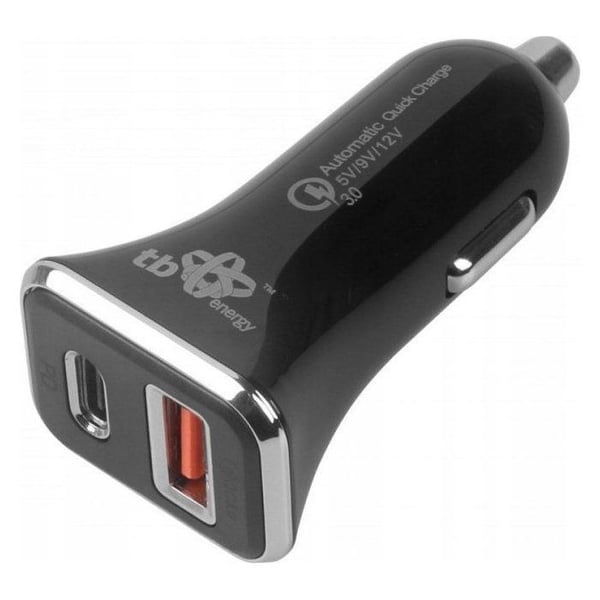 Laddare - nätadapter Tb - ASTBXLU2USBACQC - USB A+C bil Laddare Snabbladdning