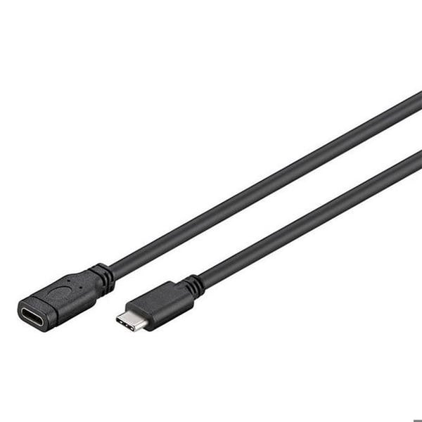 USB typ C 3.1 förlängningskabel - GOOBAY - 1 m - Svart - Energi och data - Kompatibel med MacBook