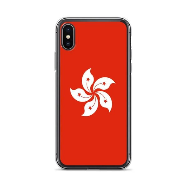 Mobilskal - PIXELFORMA - Hongkongs flagga - Kompatibel med iPhone XS Max - Flexibel - Stötsäker