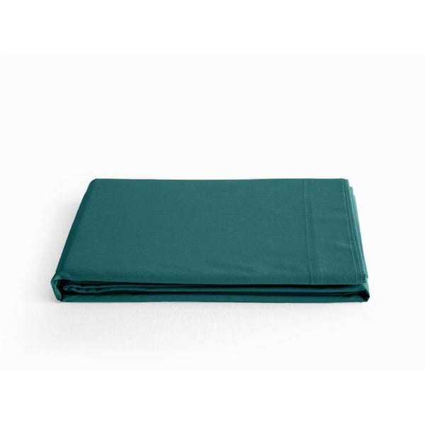 Ren långfibrig kammad bomull percal platt lakan 80 trådar/cm² Sydvind - Ankblå - 180 x 290 cm för enkelsäng
