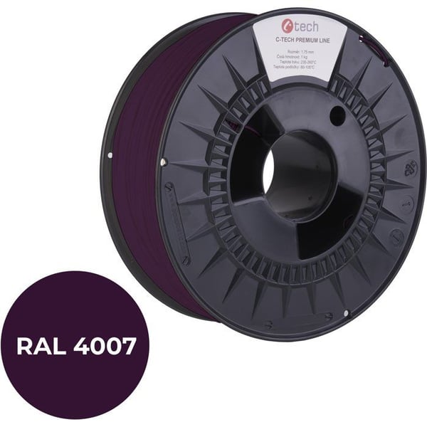 Filament - C-TECH - PREMIUM LINE - PETG - Violet RAL4007 - 1,75 mm - 1 kg Filament - C-TECH - PREMIUM LINE - PETG - Violet RAL4007 - 1,75 mm - 1 kg
