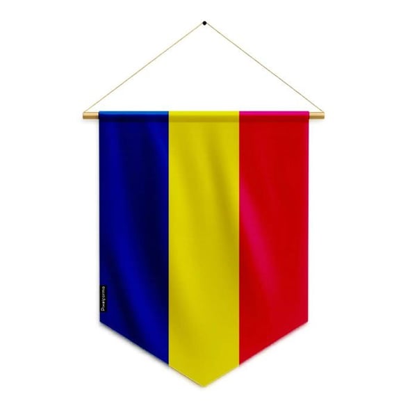 Fanion – Tchads flagga – 30 x 45 cm – Polyester – Att hänga – Pixelforma