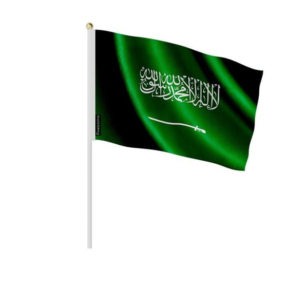 Miniflaggor – Saudiarabien – 14 x 21 cm – Att Hålla i Hand – Polyester - 50 stycken – Pixelforma