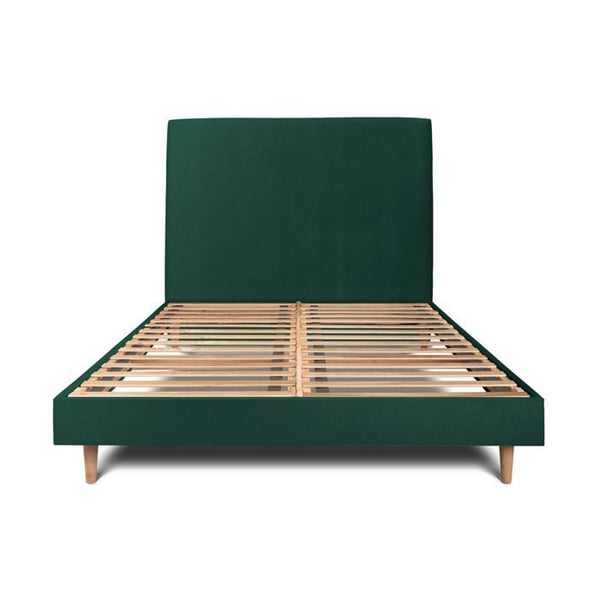 Lit - SÖMN AV BLY - 135x190cm - Sänggavel i sammet - Sängbotten kit - Grön färg