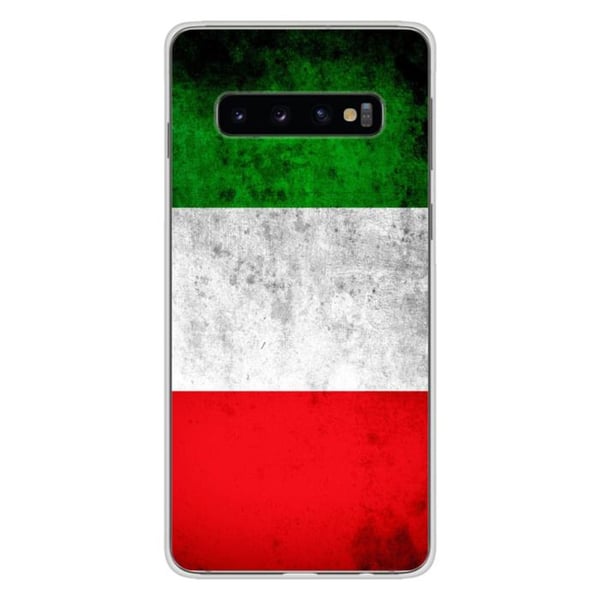 1001Coques - Silikonfodral kompatibelt med Samsung Galaxy S10 - Mönster italiensk flagga - Originaldesign tryckt i Frankrike