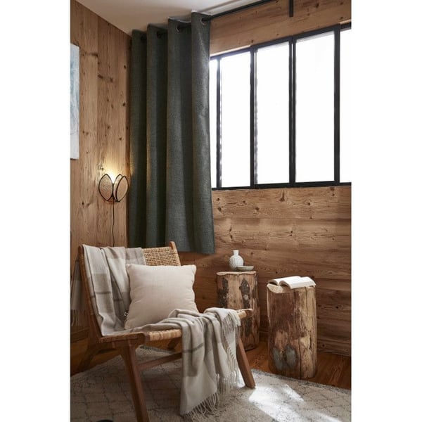 Ljudisolerad och termisk mörkläggningsgardin fodrad med fleece "Bjorn" 100% ogenomskinlig - Bjorn Romarin - Mörkläggningspanel + Fleece 140 x 180 cm