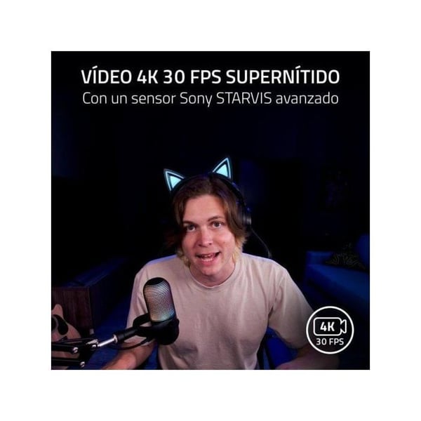 Webbkamera Razer Kiyo V2 4K 30 FPS IA-sensor Sony STARVIS HDR Ultra Vidvinkel Svart