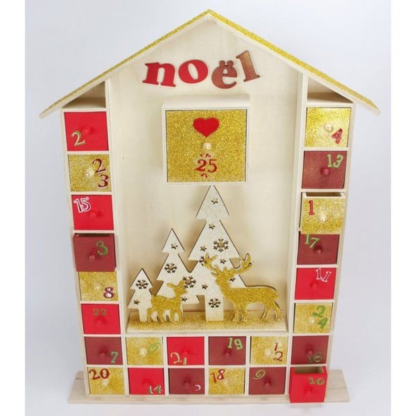 MégaCréa DIY - Mycket stor adventskalender i trä 66,5 cm