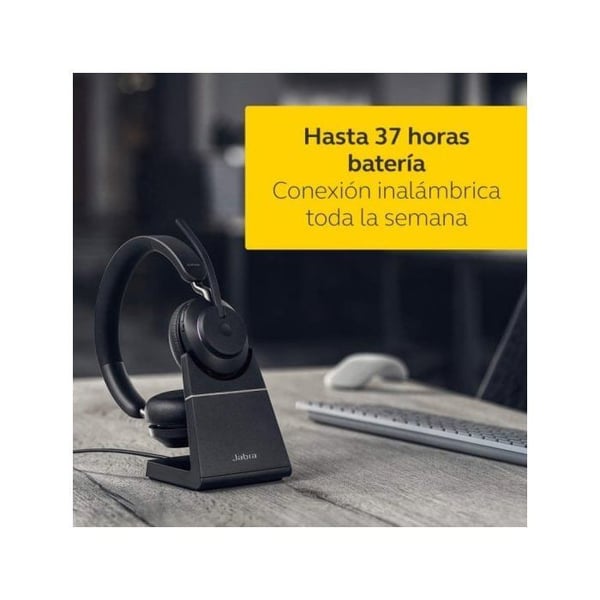 Jabra Evolve2 65 Headset - Sort - Trådløs - Stereo - On-ear