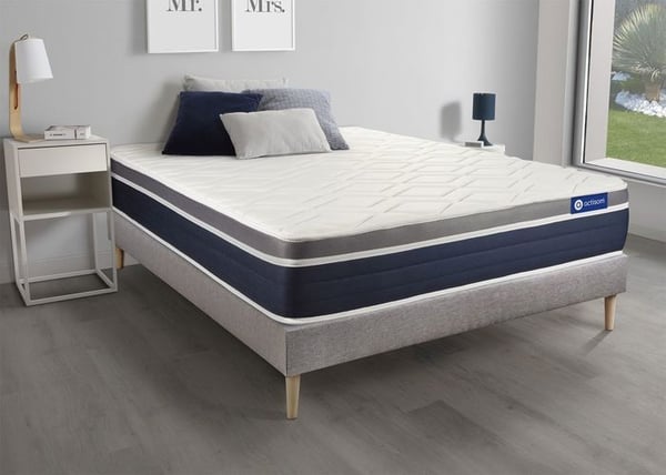 Madrass- och boxspringset 130x190 cm - Actilatex Confort - Grå boxspringkit
