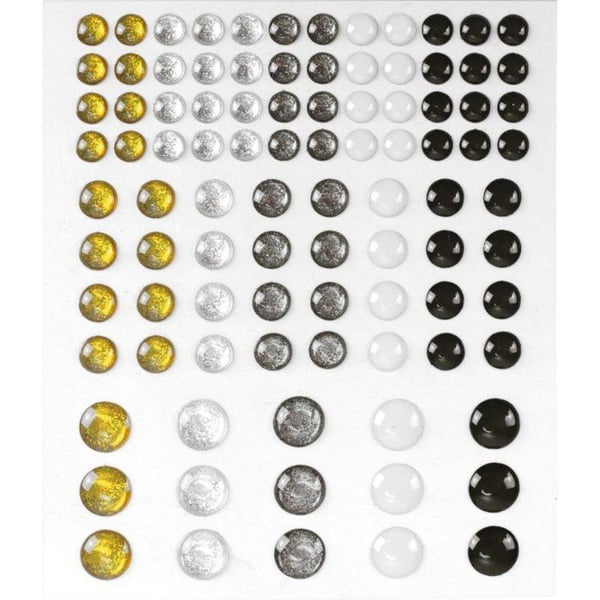 MégaCréa DIY - Neutral glittrig epoxy-sticker rund 0,5 till 1cm x 95 stycken